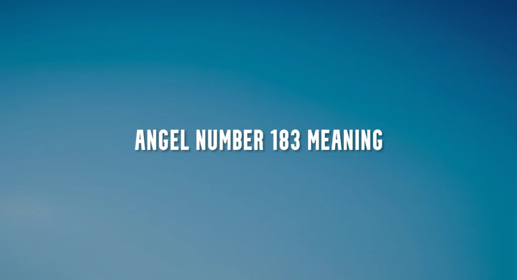 Angel Number 183