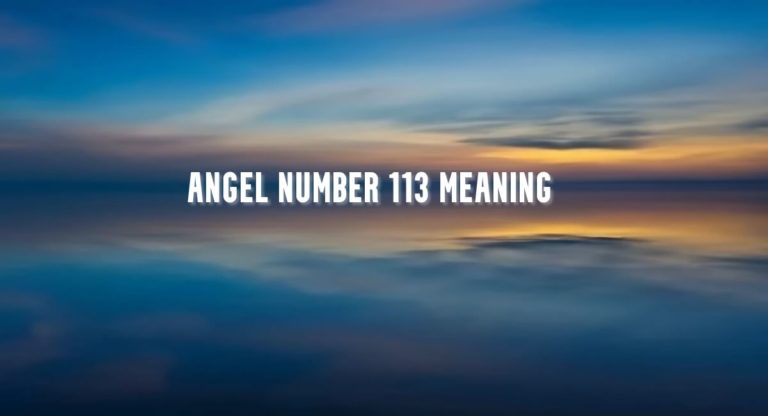 Angel Number 113 meaning